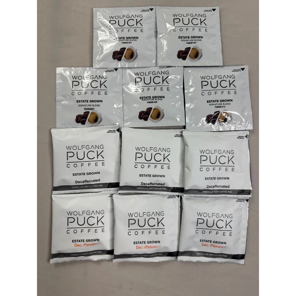 Wolfgang Puck Coffee Pods Lot of 11 Estate Grown Signature Blend & Decaf Pods
